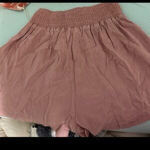 Ci Sono high waist mauve tie front shorts